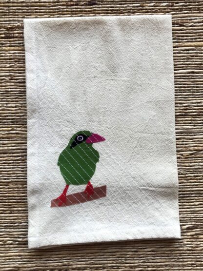 Green Magpie Bird Kitchen Towel